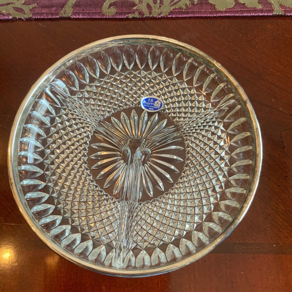 F.B. Rogers Silver Co. Lead Crystal Candy Dish